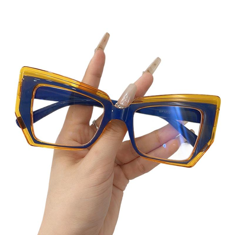 Modne okulary do prezbiopii z dużymi oprawkami typu kocie oko i soczewkami o ultra wysokiej rozdzielczości, blokujące niebieskie światło i chroniące oczy