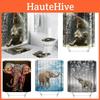 Elephant Shower Curtain Waterproof Polyester Mildew Free Bathroom Curtains With Colorful Art And Easy Hooks
