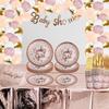 Baby Girl Birthday Party Supplies: Hot Stamped Paper Plates, Cups, and Napkins
