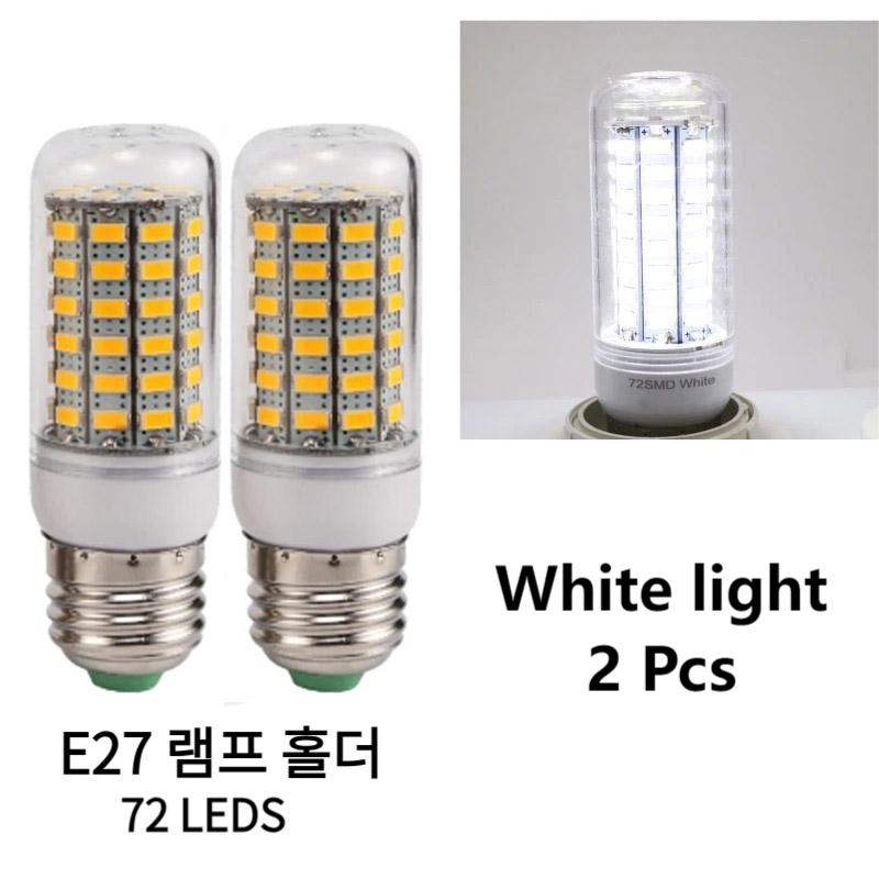 E27 Screw LED Corn Super Bright Light Bulb 72 LED SMD 5730 Light Bulb 220V Fixture Home Chandelier Candle Light Bulb Set of Two