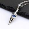 Stylish Blue Stone Necklaces for Men Women,Stainless Steel Geometric Pendant Collar,Valentine's Birthday Party Gift for Him