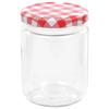 Pots à confiture - VIDAXL - Couvercle rouge et blanc - 230 ml - Verre transparent - 48 pièces