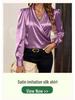 Versatile Women's Floral Chiffon Puff Sleeve Top - Long Sleeve French Style, Rose Solid Color, Age-Reducing Design