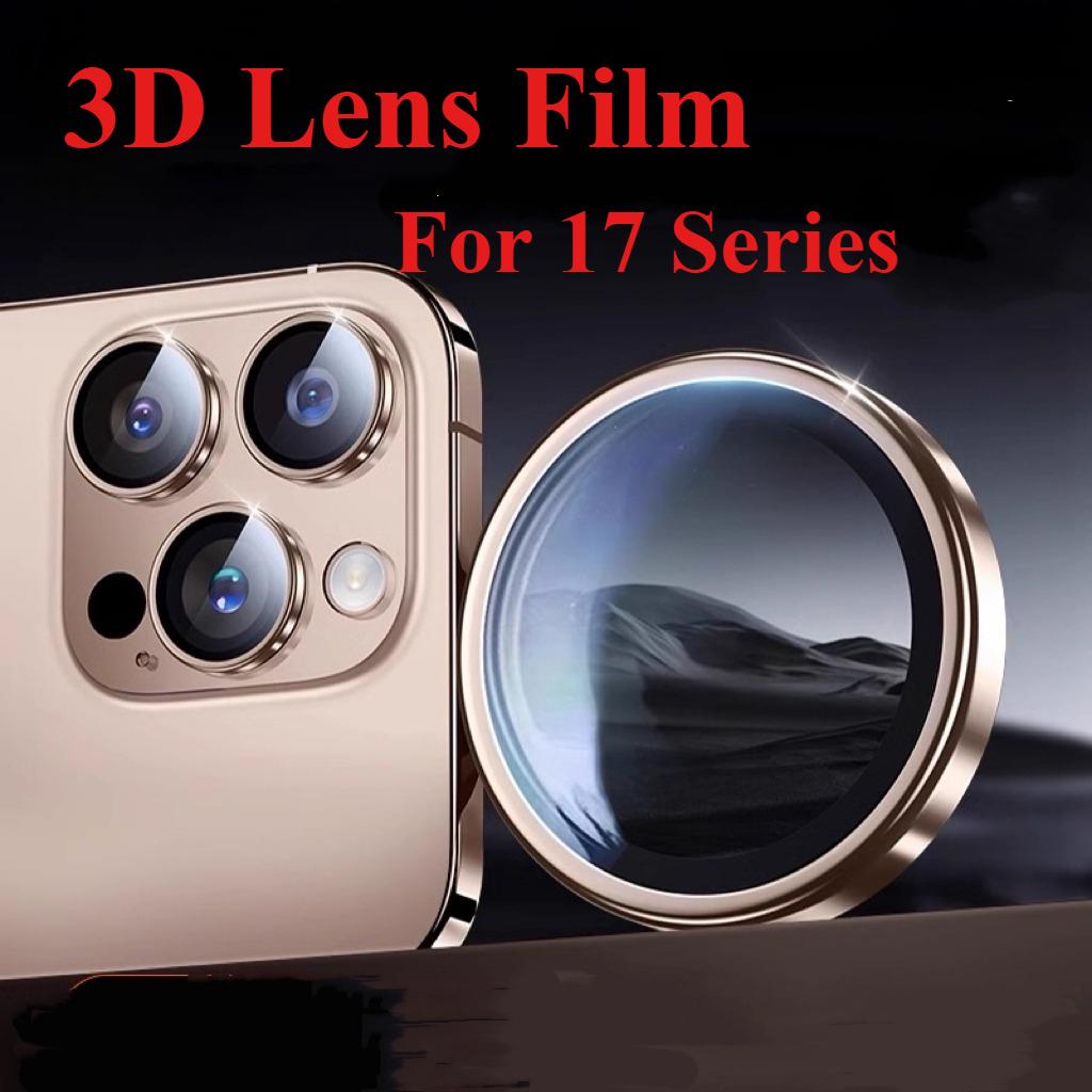 2-3Pcs 8K HD Metal Ring Camera Lens Protectors Glass For IPhone 17 16 15 14 Pro Max Lens Protective Films 4