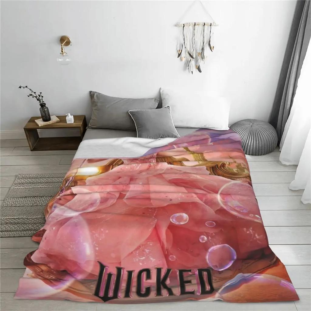 Wicked Musical Film Glinda Poster Merch Decken Flanell Sofa Überwurf Decke Entspannend Warm für Draußen Bettbezüge
