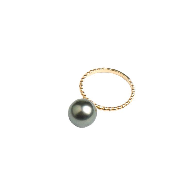 Elegant S925 Sterling Silver Gold-Plated Pearl Ring for Women - Chic and Fashionable Index Finger Jewelry