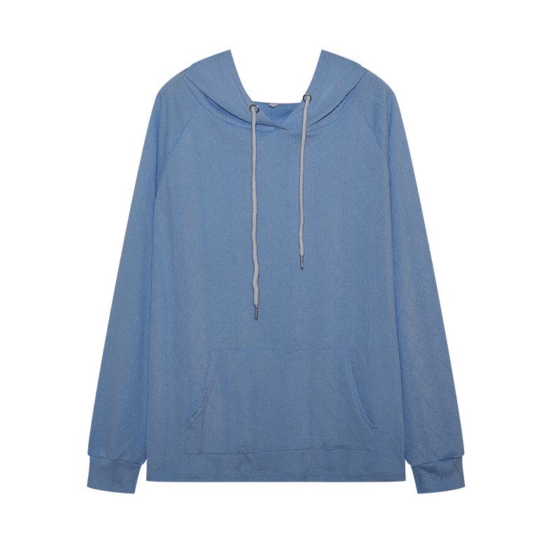 2024 Women's Casual Plus Size Jacquard Hooded Sweatshirt - Autumn/Winter Collection
