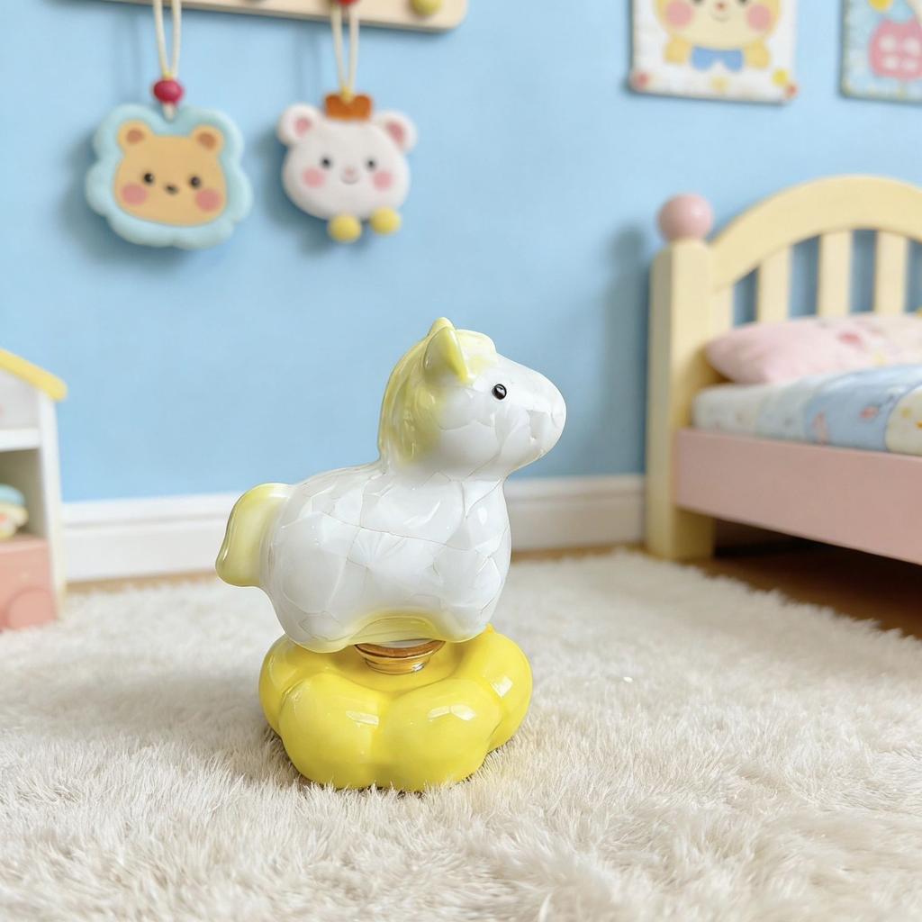 Spinning Ponies Ornament Ceramic Cute Toy Tea Pets Desktop Adornment Attract Wealth Home Table Decor Handcrafted Handicraft Gift