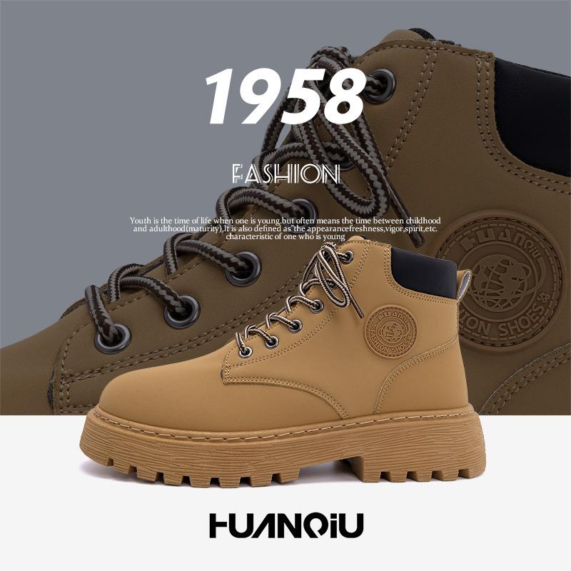 Global outdoor versatile thick-soled Martin boots men's ZHQ-HY800 trendy rhubarb boots popular high-top tooling shoes