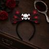 Halloween Bow Headbands, Flexible Non-Slip Hairband with Pumpkin Bat Skeleton Spider Design, Lightweight Headband for Kids Adults Party Cosplay