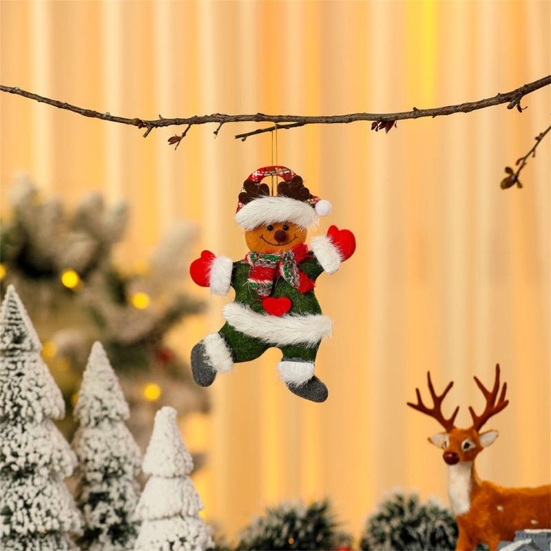 4 Pcs Bear Santa Pendant for Holiday Party Decorations Hanging Ornament Christmas Tree Ornament