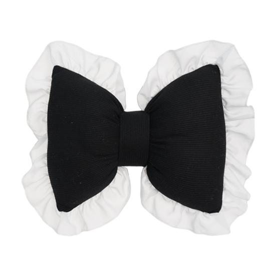 Bow-shaped Pillow Ruffle Lace Decor Fluffy PP Cotton Filling Holiday Adds Elegance And