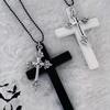Women's Gothic Retro Wooden Cross Necklace - Y2K Style Clavicle Chain