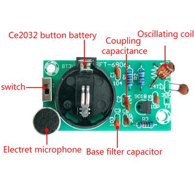 Fm Stereo Radio Transmitter Diy Kit With Microphone Dc 3V Soldering Practice