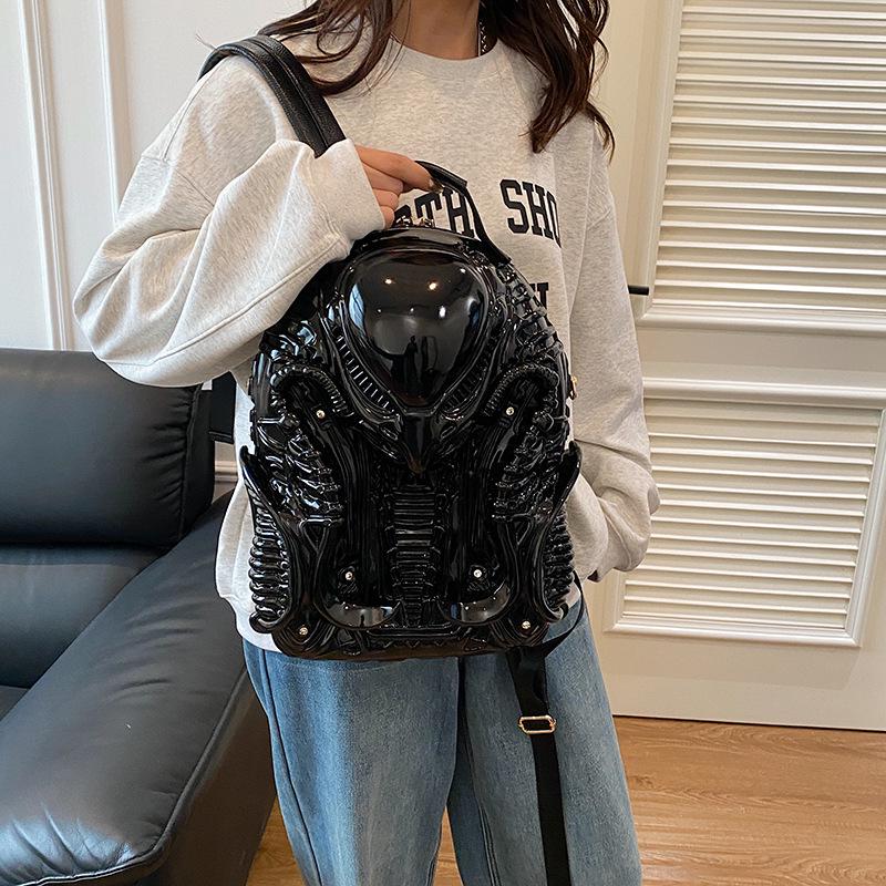 2025 Punk-Style Acrylic Backpack: European Fashion, Large Capacity, Unique Design for Women