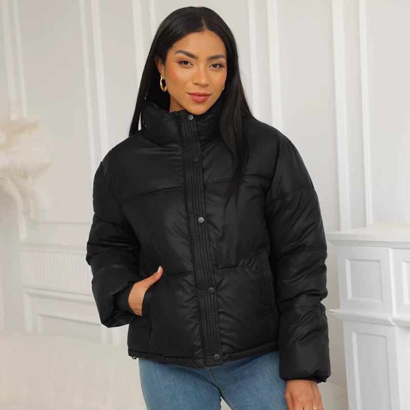Ladies Lambskin Warm and Light Winter New Small Stand-up Collar Short Down Cotton-padded Jacket Coat