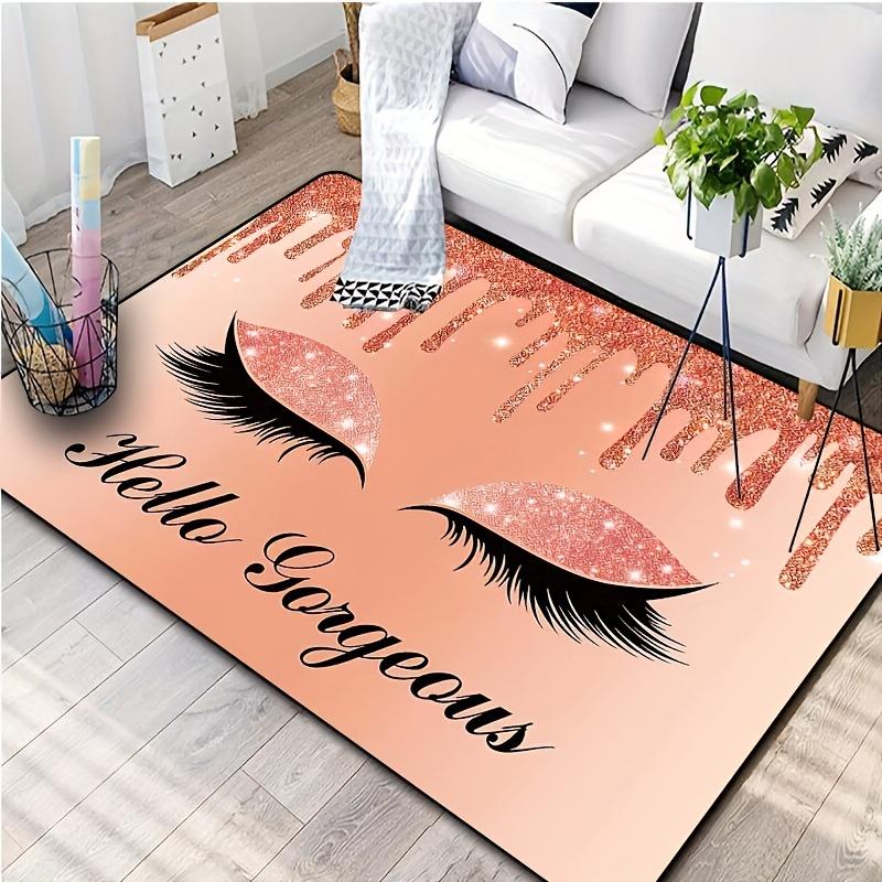 

Cute girl eyelash carpet suitable for living room bedroom door mat table and chair protection mat carpet office carpet balcony decoration ca 120cm x 160cm