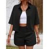 Western Style Fashion Casual Loose Short Sleeve Shirts Shorts Set Loose Shirt and Shorts Set