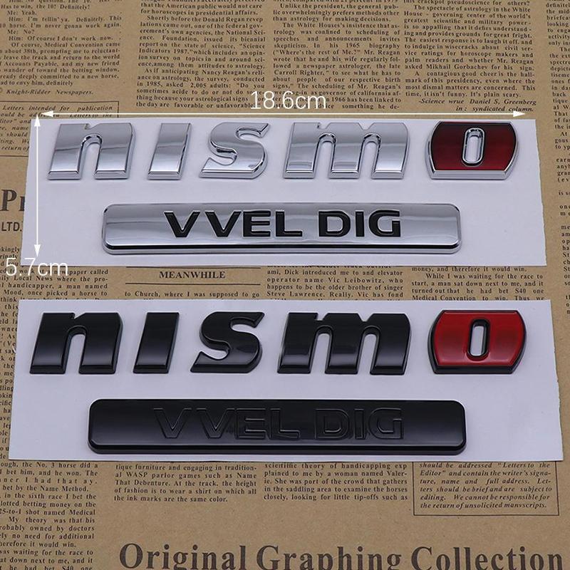 AOW4  ABS Car Rear for Nissan NISMO VVEL DIG Badge Qashqai Elgrand Leaf Juke Patrol Note Trunk Fender Side Letter Sticker Accessories