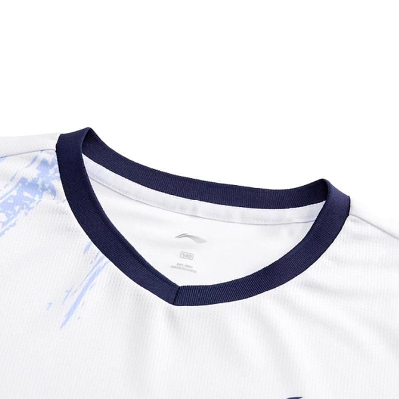Li Ning Fashion Print Trendy Breathable Quick-Dry Cool Competition Suit Women Activewear Standard-White AATV044-2