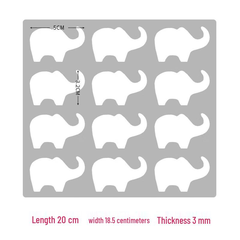 

Acrylic Elephant Baking Mold 4-Pack with Scraper