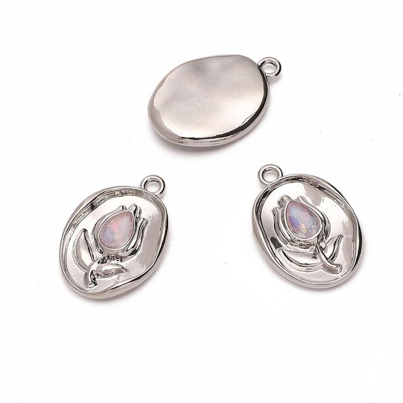 Kovové přívěsky s tulipánovým přívěskem 14 x 21 mm na výrobu šperků Náhrdelník s vlastními rukama