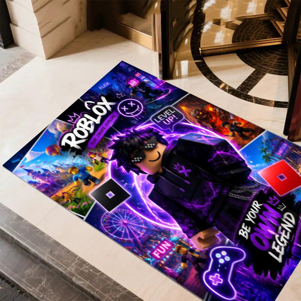 Roblox Neon Roblox Graffiti Area Rug Design For Living Rooms Decorate Room Balcony Foyer Antislip Rug Office Home Decor Perfect Gift For Friends Famil