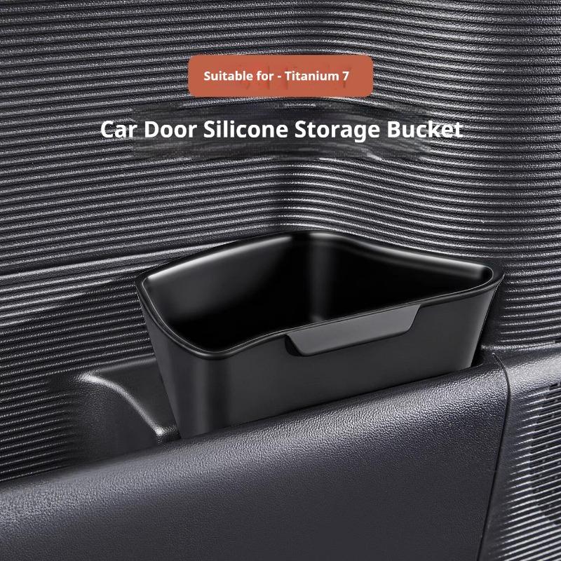 For BYD Ti 7 Leopard 7 Car Mounted Silicone Trash Can Multi Functional Door Umbrella Bucket Waterproof Tank Car Accessories