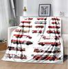 Fire Truck Flannel Blanket Soft Warm All-Season Throw, Design for Camping, Car Travel, Hiking Sofa, Bed, Office Perfect Gift for Parties