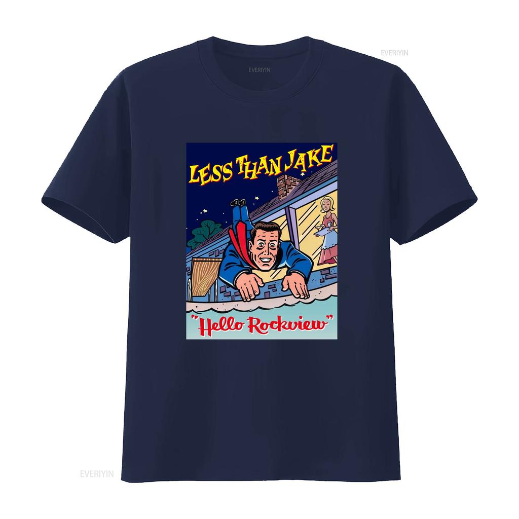 Less Than Jake Hello Rockview Cover Art T Shirt for Men and Women Sizes S 5XL Retro Comedy Design Vintage Washed Soft Graphic