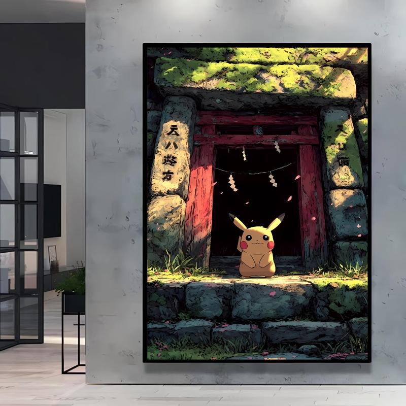 Classic Anime Canvas Paintings Pokemon Posters Living Room Kid Action Figures Children's Bedroom Decor Picture Prints and Prints