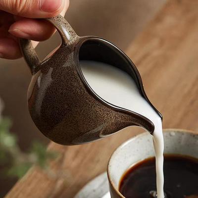 Keramischer Milchkännchen Milchkrug Mini Kaffee Milchkännchen Espressotasse Saucenkrug Barista Zubehör Kleiner Sahnekrug mit Henkel