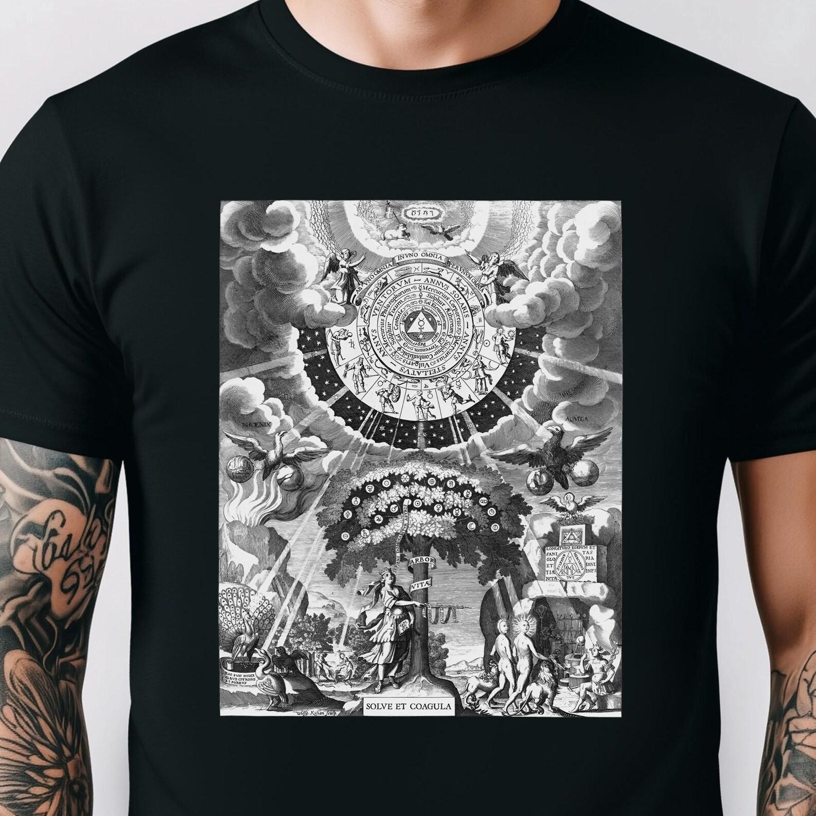 Alchemical Tree of Life Shirt | Solve et Coagula Alchemy T-Shirt | Hermetic Esoteric Occult Shirt As Above So Below Symbolism Tee 2XL