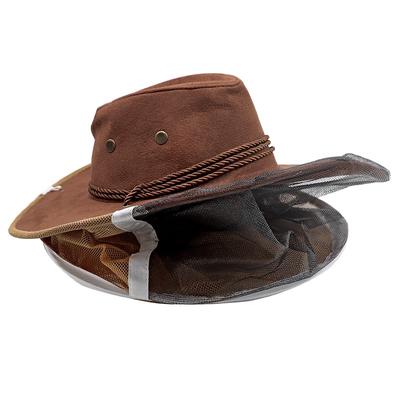 Beekeeping Cowboy Hat Mosquito Bee Insect Net Veils Hat Cap Face Head Protector#