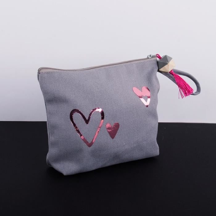 Trousse De Maquillage - Rayher - Gris Souris - Fermeture Éclair - Customisable