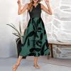 Women's Floral Print High Waist Fashionable And Elegant Sleeveless Dress