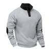 Autumn Winter Men's Hoodies Men Fashion Casual Long Sleeve Half Zippers Stand Collar Patchwork Sweatshirts Male Loose Streetwear