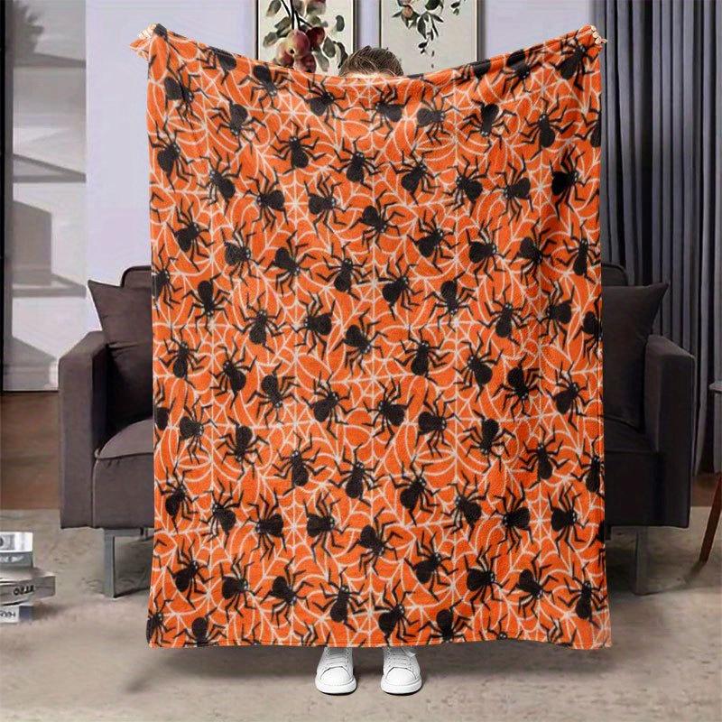 Spider Web Mystery Blanket Reversible Flannel Throw for Halloween Fun AllSeason Comfort Spooky Elegance Gift