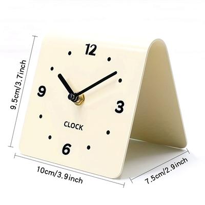 1pc Modern Silent Desktop Clock,Irregular Shape, Plastic Material, Flat Crown, Battery Operated AA, ,Classroom Battery Not Included