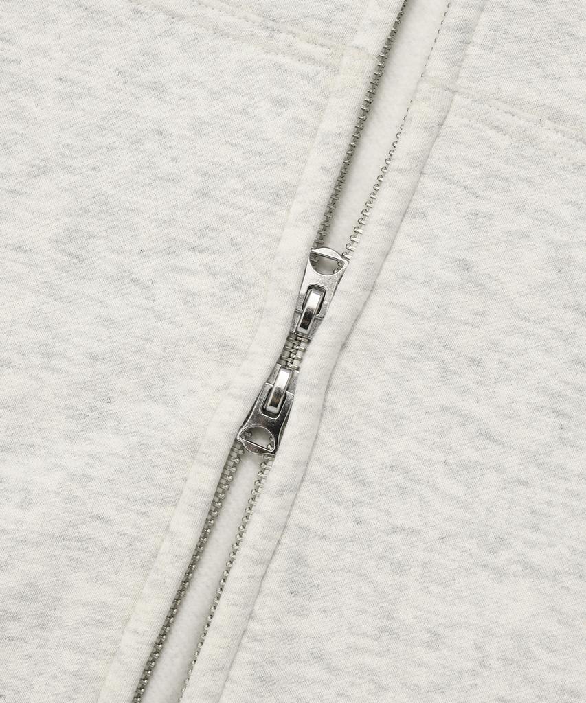 Wacky Willy Logo Wappen Fleece Zip-Up Hoodie Oatmeal