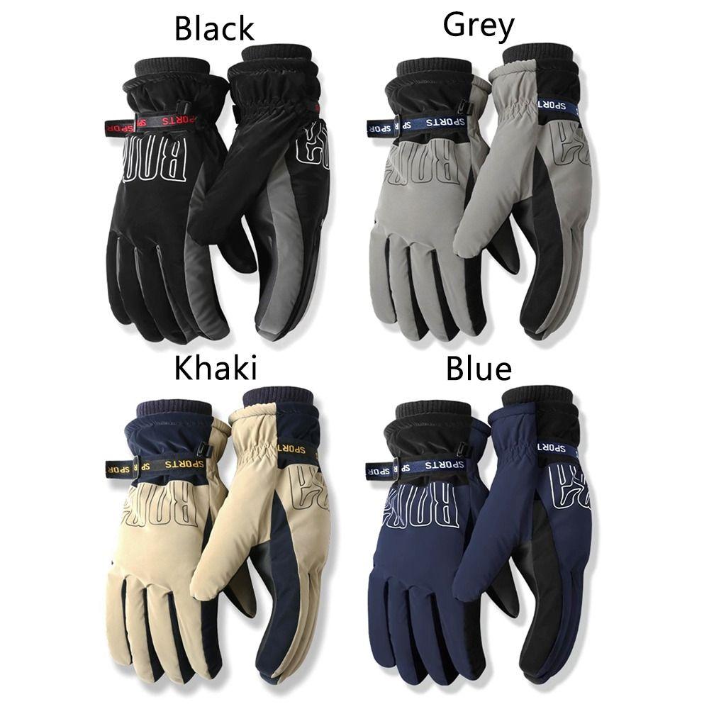 Fashion Waterproof Ski Gloves Warm Thermal Touch Screen Snow Gloves Comfortable Fleece Lined Winter Gloves Motorcycle Riding