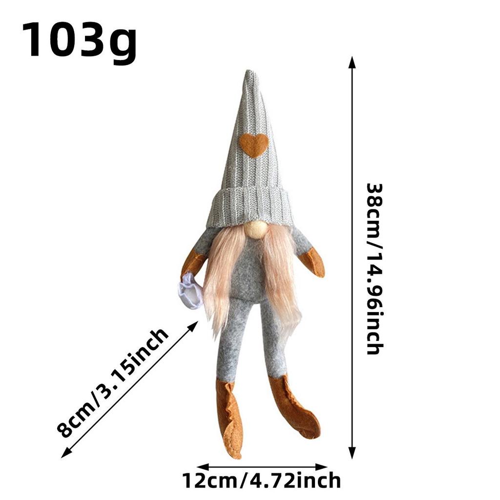 Cross-Border Knitted High-Hat Doll with Hanging Legs - Hand-Grind Coffee Christmas Plush Decoration