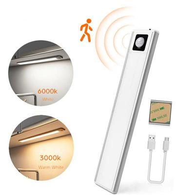 Lámpara LED de noche con Sensor de movimiento PIR inteligente, lámpara de noche con carga USB magnética, lámparas de pared para dormitorio, armario, cocina, iluminación de 20CM