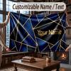 Abstract Geometric Theme Throw Blanket Custom Name Text Personalized Blanket Soft Cozy Blanket for Home Sofa Bed