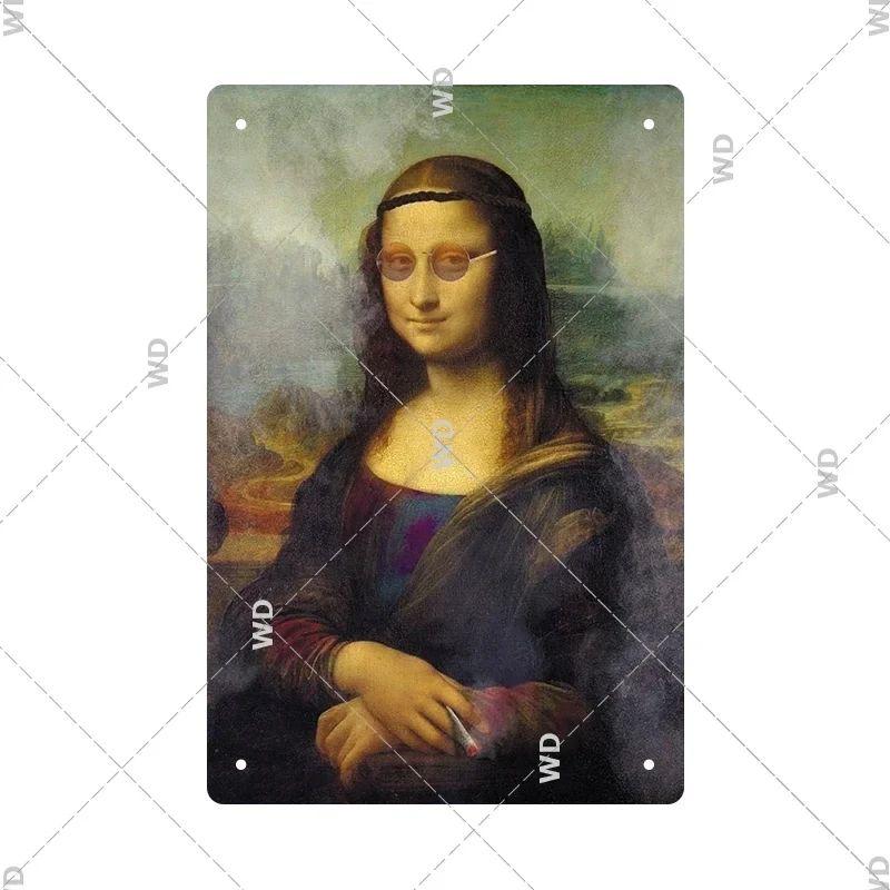Vintage Mona Lisa Metal Tin Sign Retro Wall Art Home Decor Bar Pub Man Cave Gift