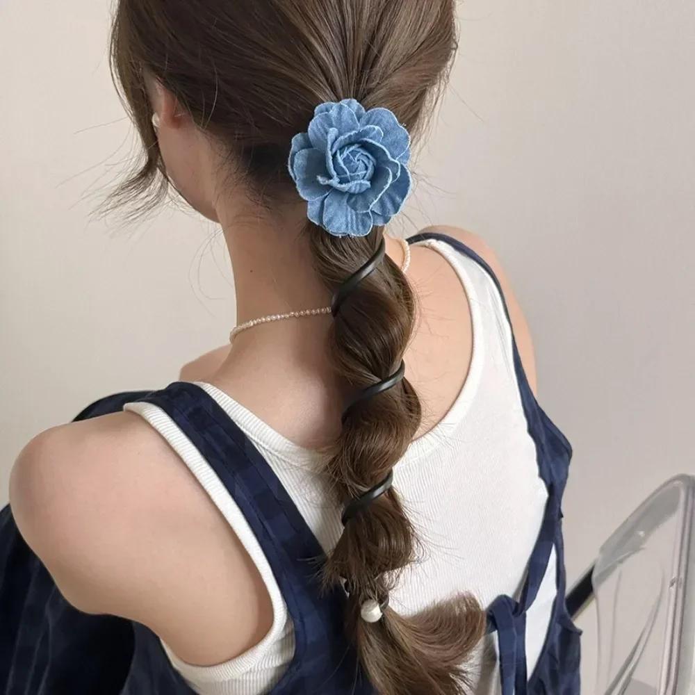 1PC Bowknot Braided Telephone Wire Hair Bands Ponytail Hair Rope Hair Weaving Artifact Elastic Band Hair Rope Hair Accessories