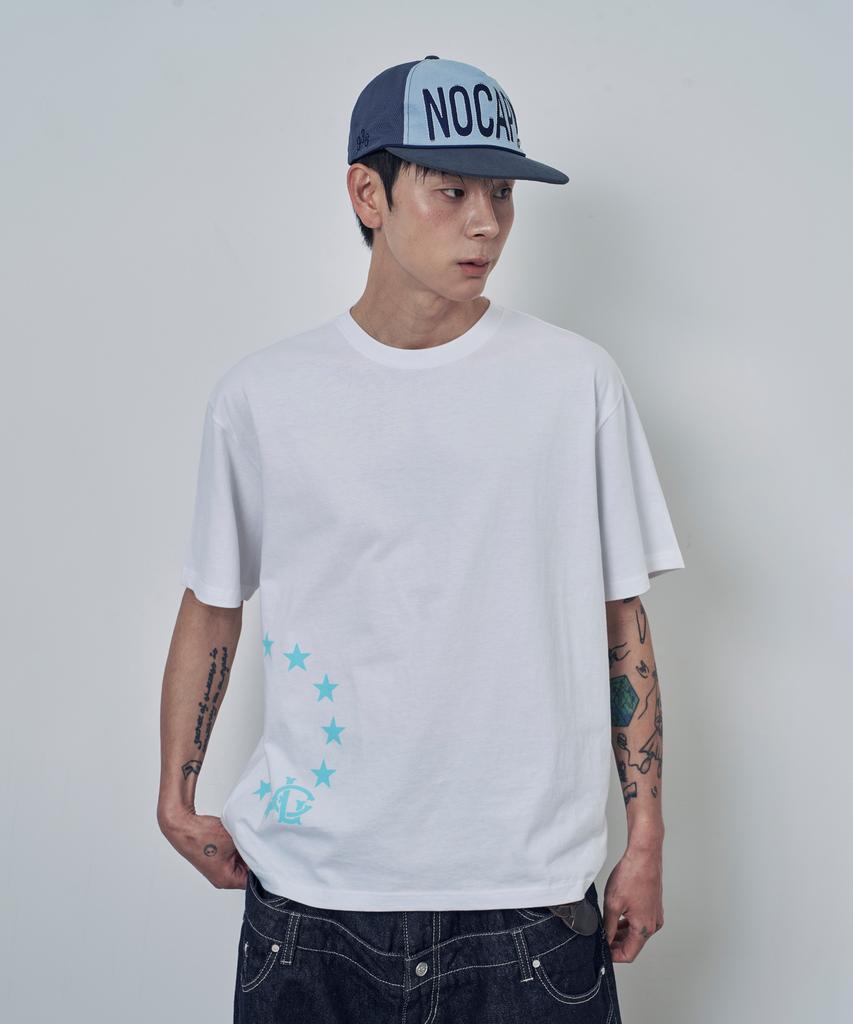 Lujeoseukeulleob Circle Star Logo Short Sleeve T-Shirt White