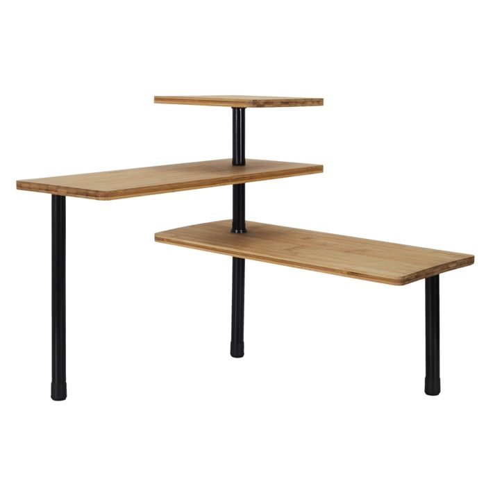 étagère - cook concept - modulable - 3 niveaux - bambou - marron et noir