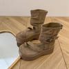 [Fanfna] Summer new retro platform Roman cool boots women's fashion set toe high-top sandals heightening short boots