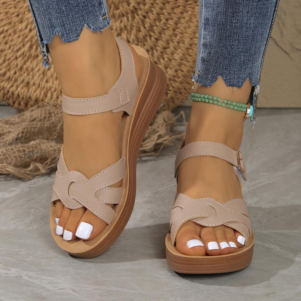 Fashion Women's Chunky Platform Sandals Summer 2025 Buckle Strap Wedge Sandals for Woman Thick Sole Non Slip Beach Sandalias Mujer